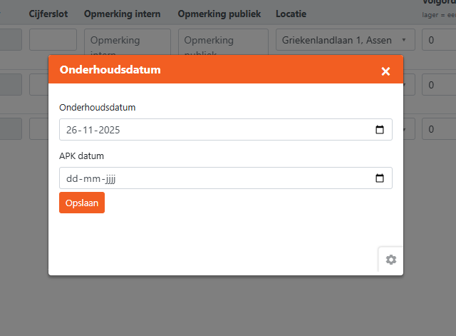 Onderhoudsdatum instellen afbeelding